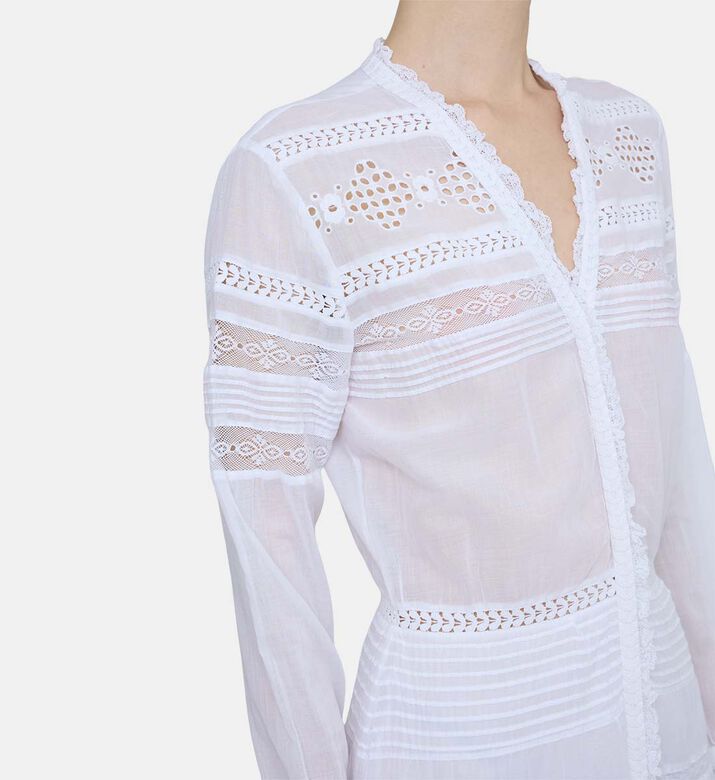 Daniva Perforated Cotton Voile Dress Daniva Perforated Cotton Voile Dress