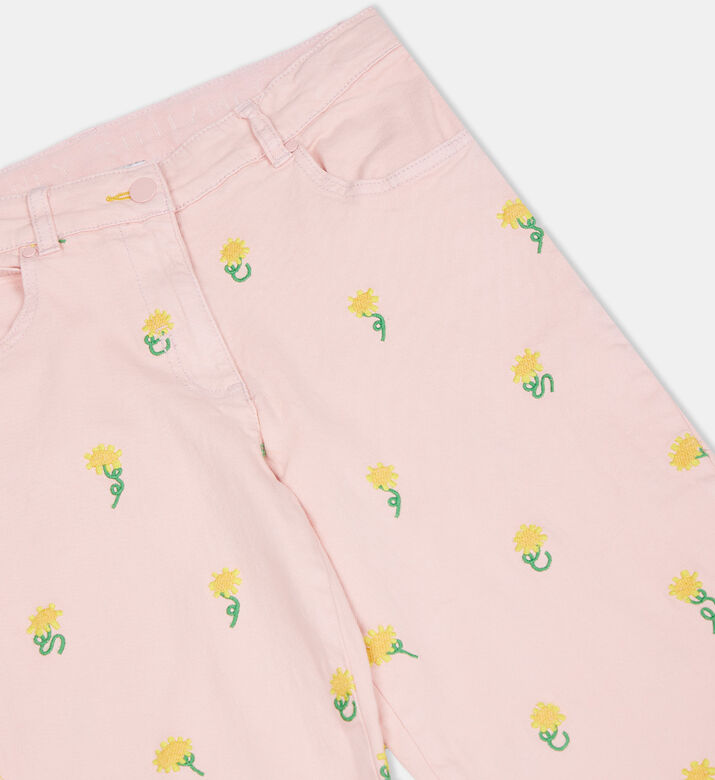 Girl Sunflower Embroidered Jeans