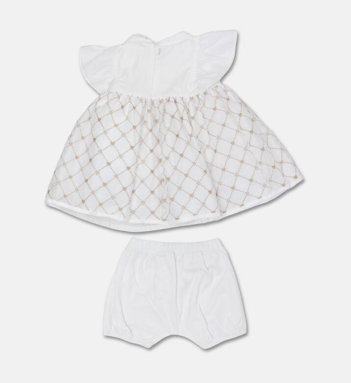 My First Collection Dress With Bow, Beige, 3m, Packshot View