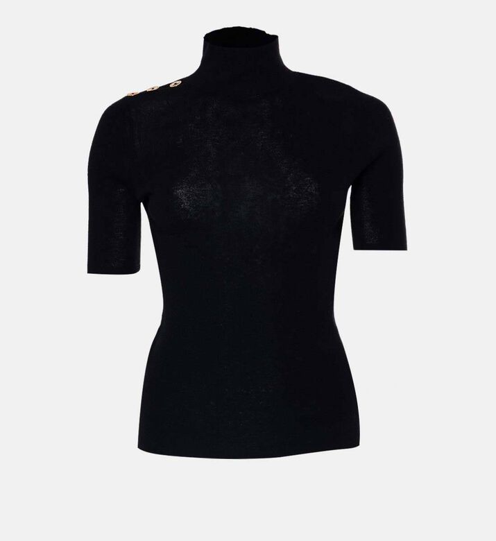 Edward Achour Paris High Neck Short-sleeve Top, Packshot View