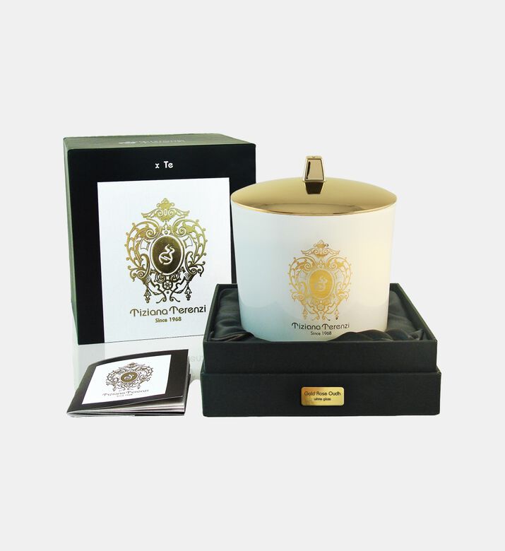 Tiziana Terenzi Gold Rose Oudh Maxi Glass Foco Candle, Packshot View