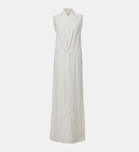 فستان برونوين ماكسي بعقدة أمامية