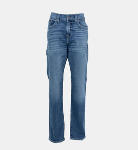 Five-pockets Dark Wash Straight-fit Pants