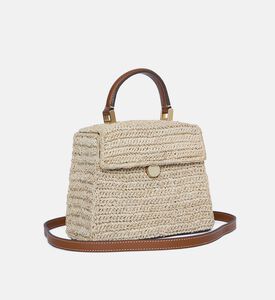 Raffia Leather Crossbody Bag