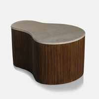 Mari Travertine Top Coffee Table