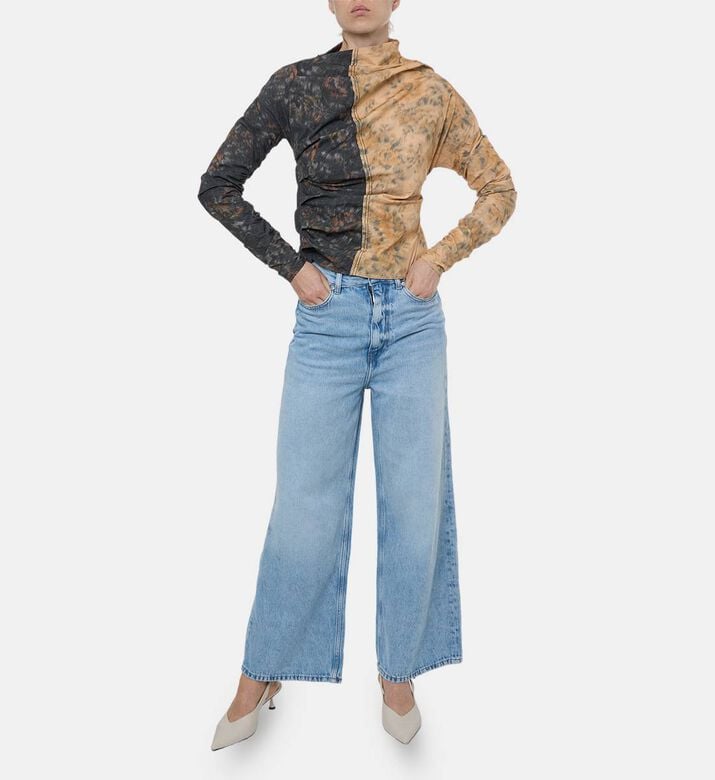Ganni All-over Floral-print Long-sleeve Top, Model View Ganni All-over Floral-print Long-sleeve Top, Model View