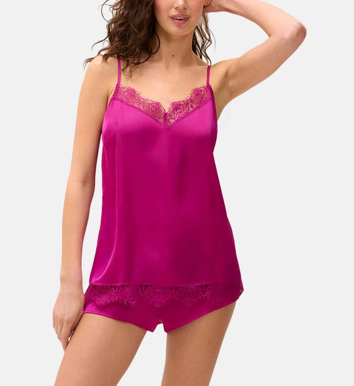 Satin Lace Panels Pajama Shorts Satin Lace Panels Pajama Shorts