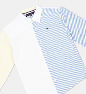 Boy Mixed Striped Seersucker Shirt