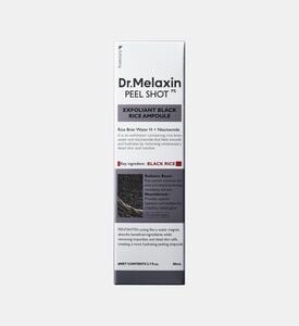 Dr. Melaxin Peel Shot Exfoliating Black Rice Ampoule, Packshot View Dr. Melaxin Peel Shot Exfoliating Black Rice Ampoule, Packshot View