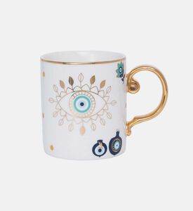 كوب بمقبض ذهبي بشكل عين شريرة
