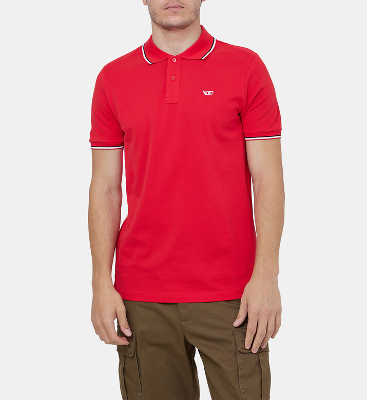 Cotton Contrasted Trims Polo Shirt