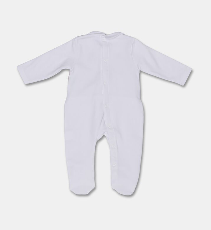 My First Collection Signature Knitted Panel Baby Romper, Beige, 3m, Packshot View