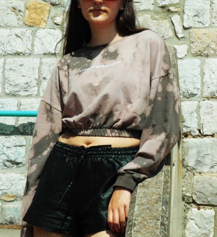 Apocalypse Cotton Cropped Sweatshirt