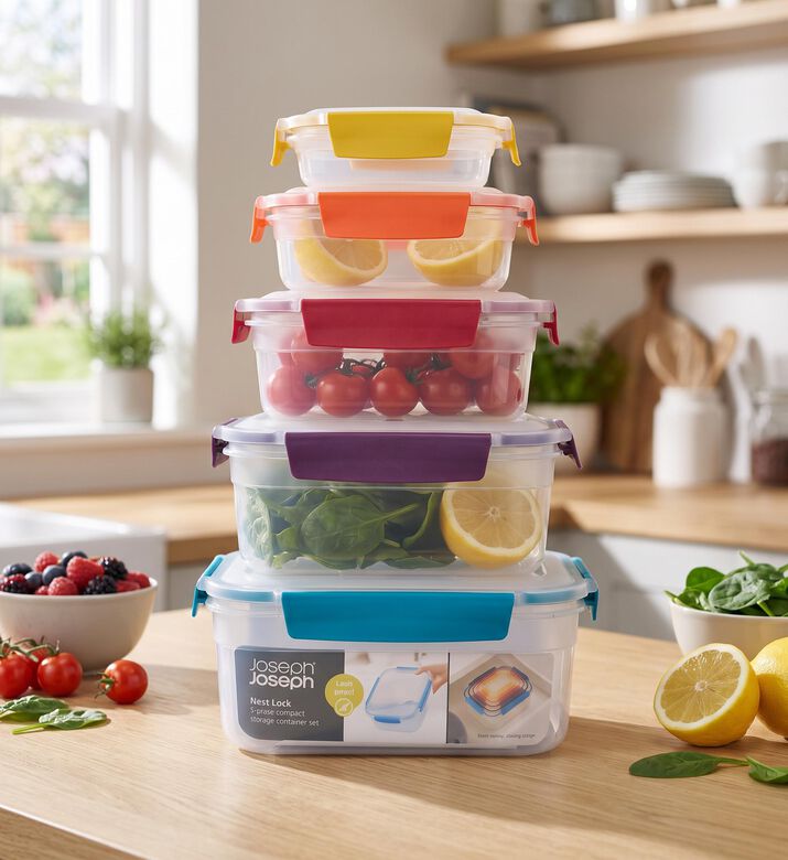 Joseph Nest Lock 5-piece Containers Set, Multicolor, Model View