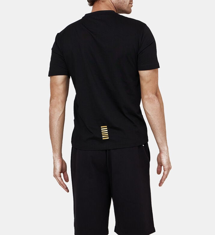 EA7 Logo Printed Cotton T-shirt, Model View