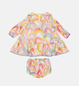 فستان قصير بطباعة مغسولة