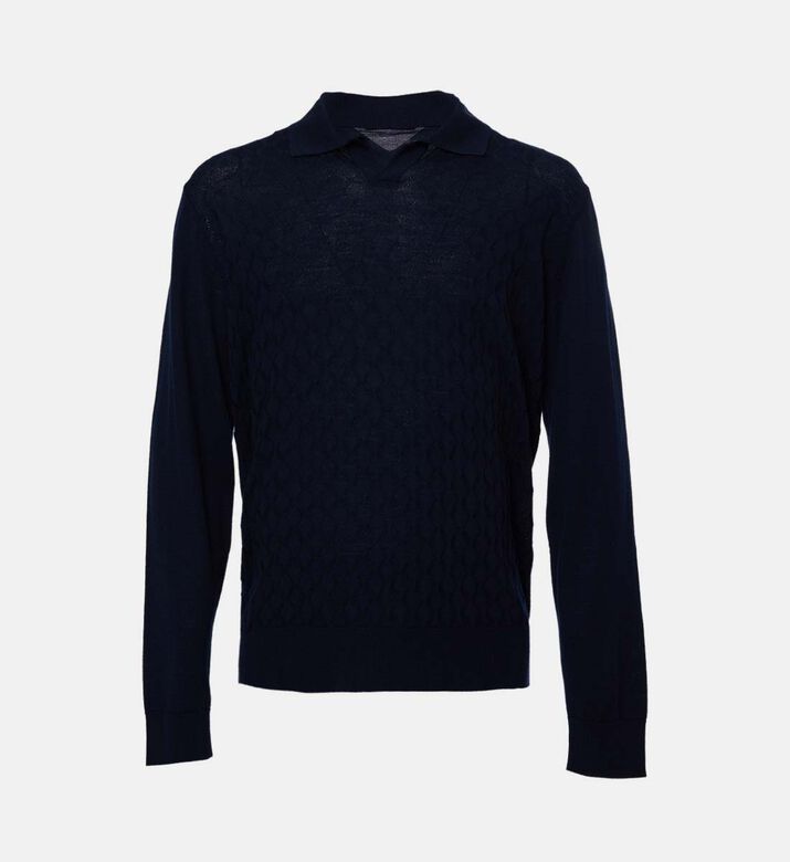 Corneliani Polo Knitted, Navy, 58, Packshot View