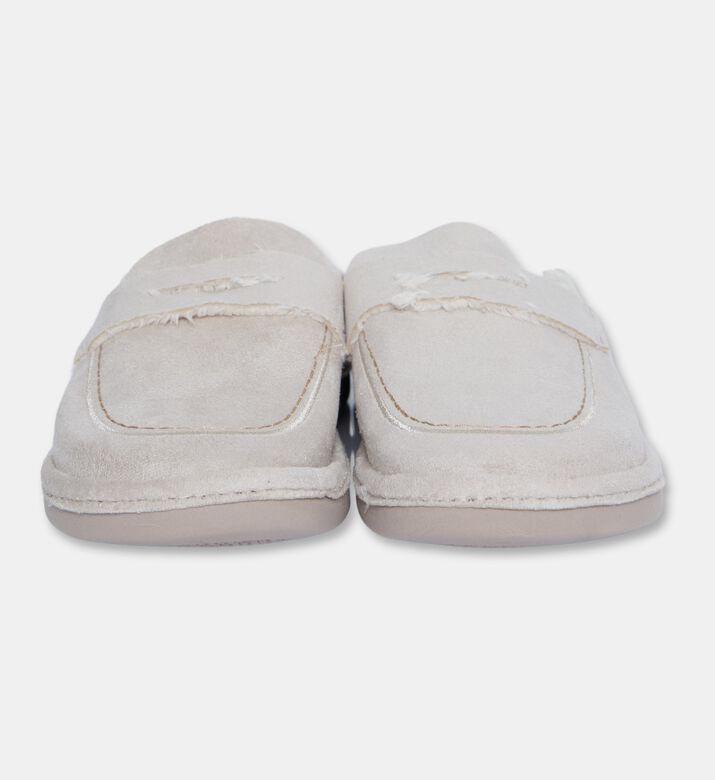 Salvi Suede-effect Loafer-inspired Slippers, Light-grey, Eu-40, Packshot View