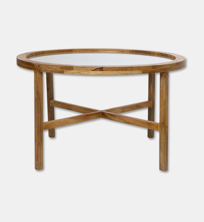 Home Deco and More Large Round-shape Table, Light-brown, 47-cm, Packshot View