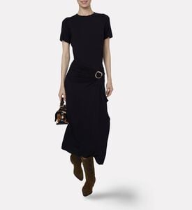 Ba and Sh Draped Buckle Midi Dress, Model View
