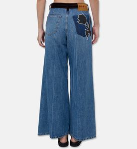 Marni Contrast Waistband Wide-leg Jeans, Model View