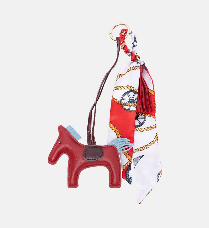 Pony Silk Scarf-detail Bag Charm Set