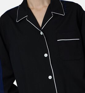 Contrasting Piping Wool Shirt