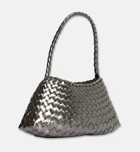 Dragon Diffusion Rosanna Woven Leather Baguette Bag, Grey, Packshot View