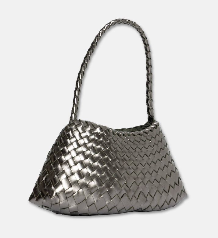 Dragon Diffusion Rosanna Woven Leather Baguette Bag, Grey, Packshot View