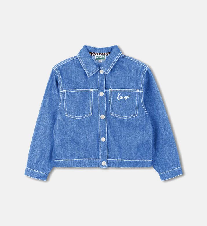 Cotton Floral-embroidery Denim Jacket