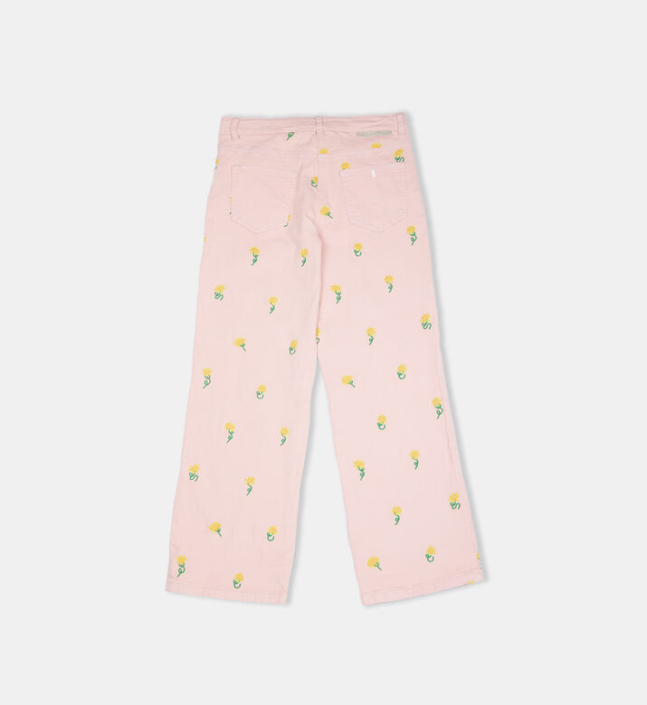 Girl Sunflower Embroidered Jeans