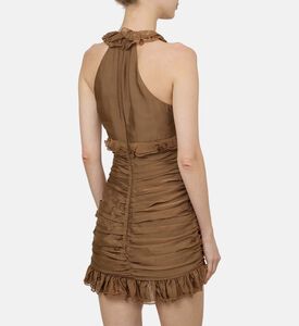 Ruched Ruffled Collar Dress Ruched Ruffled Collar Dress