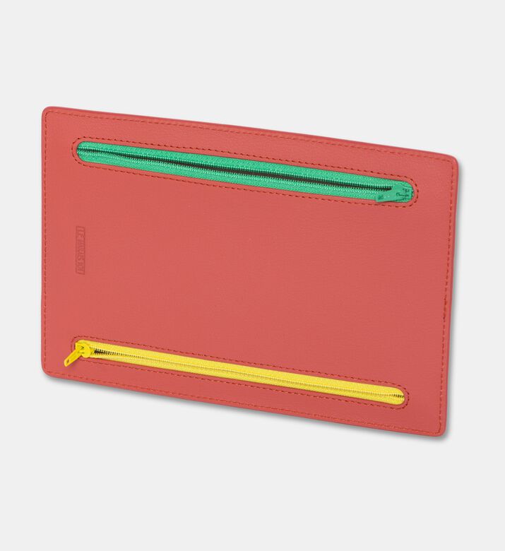 Le Marais 101 Contrasting Zippers Rectangular Organizer, Red, Packshot View