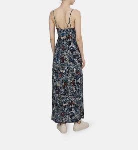 فستان راي متوسط الطول جاكارد