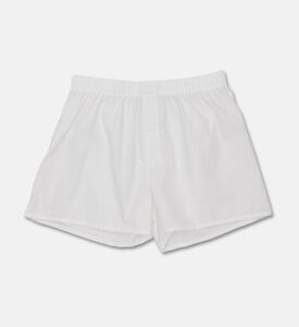 Hanro Fancy Woven Buttoned Boxer, White, L, Packshot View
