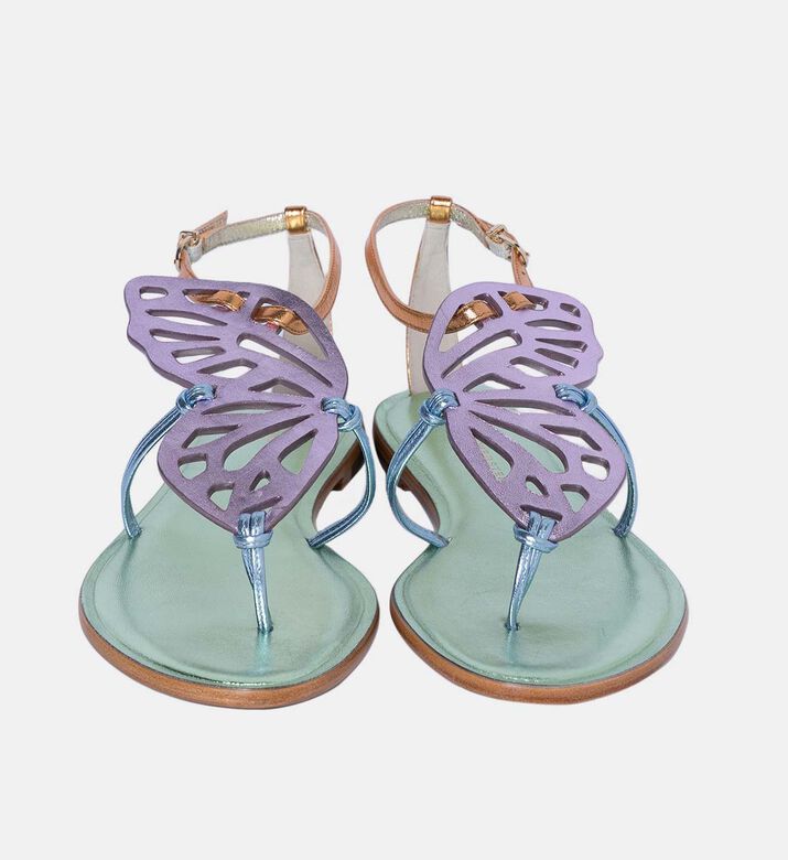 Butterfly Metallic Flat Sandals