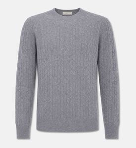 Galeries Lafayette Wool Cable-knit Sweater, Light-grey, Xxl, Packshot View