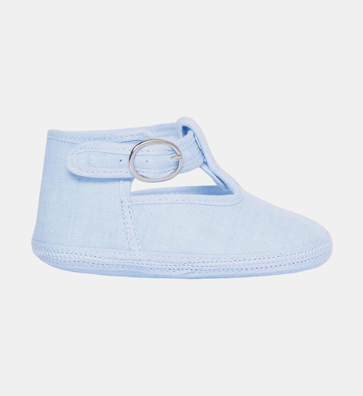 Linen Buckle Closure Shoes