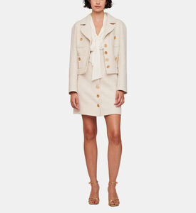 جاكيت قزحي اللون تويد قصير