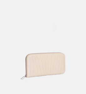 Camille Fournet Pleated Calf Leather Wallet, Cream, Packshot View