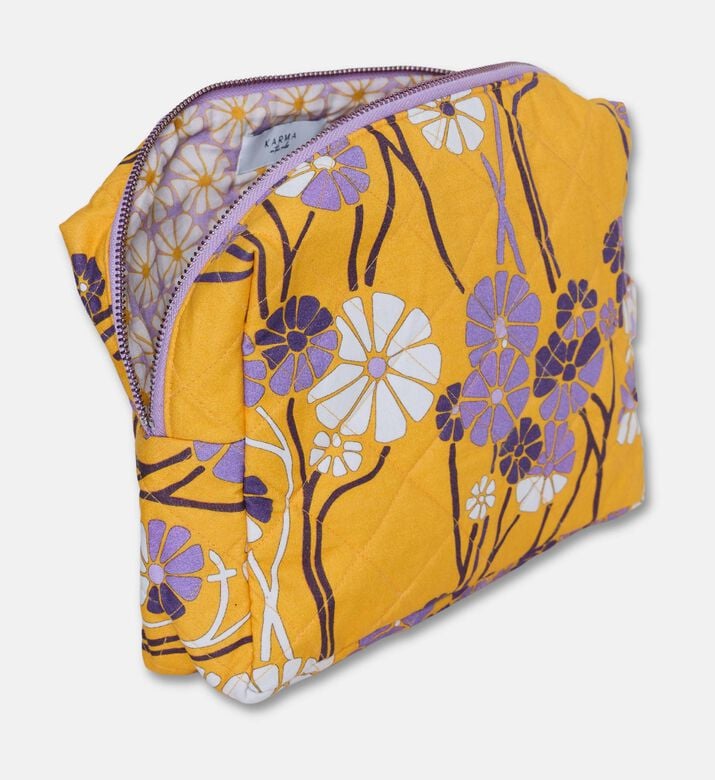 Karma on the Rocks Kiku Mustard Flora-print Medium Pouch, Packshot View