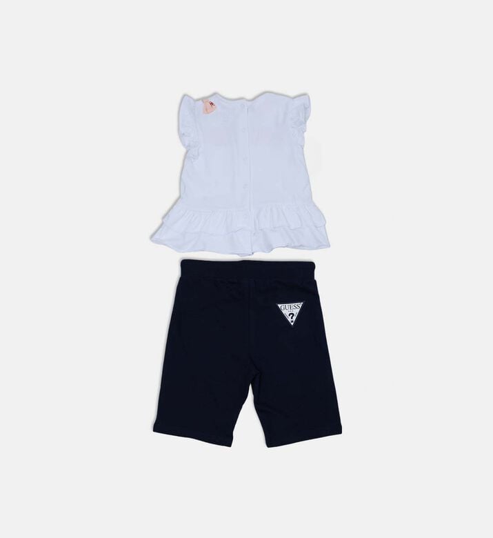 Logo-embroidery Ruffle-detail Set