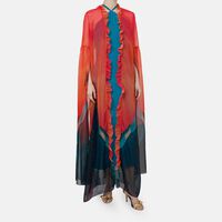 Sunset-print Kaftan Dress