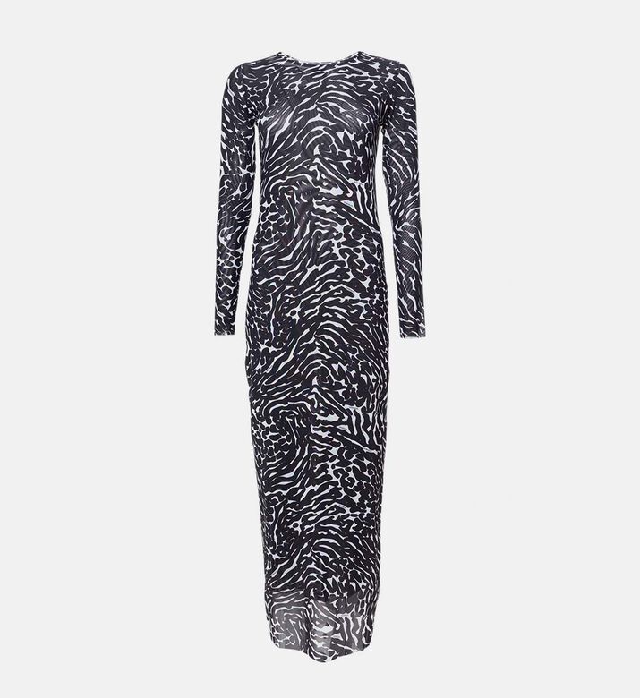 Godalia All-over Zebra-print Flared Dress, Packshot View