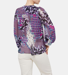 بلوزة بلير انسيابية مزينة بنقشة