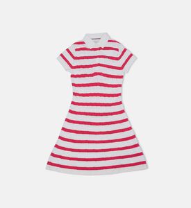 فستان بنمط كنزة مخطط منسوجة بغرزة الضفيرة