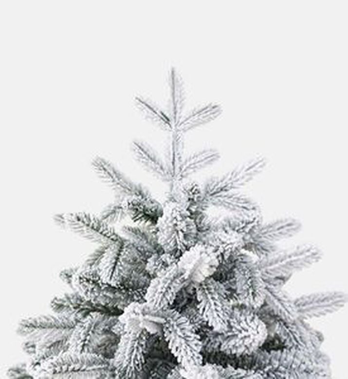 Home Deco and More Pre-lit Snowy Flocked Tree, White, 240-cm, Packshot View
