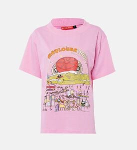 تيشيرت قصير الأكمام بياقة دائرية