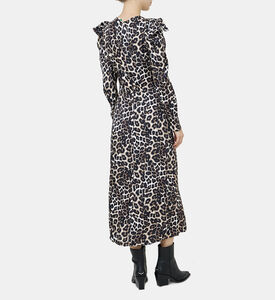 فستان متوسط بلون كريمي طبيعي