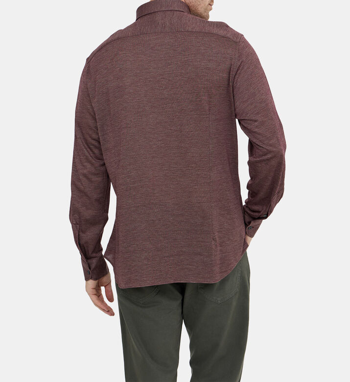 قميص بصف أزرار صوف بكر